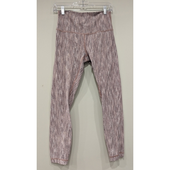 Lululemon Wunder Under High Rise 7/8 Tight Arrow Jacquard Antique Bark Copper 8 - Picture 1 of 9